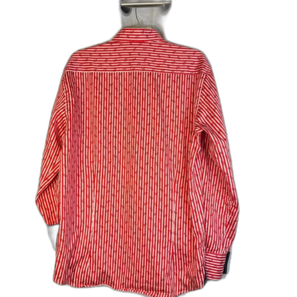 Bespoke Striped & paisley Men's Cotton Shirt contrast cuff size L button up - Picture 8 of 12